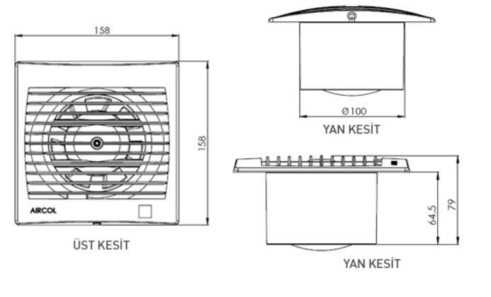 Aircool 100 Silent, Decorative, Plastic Bathroom Fan / Aspirator 100 m³/h - Aircool 100