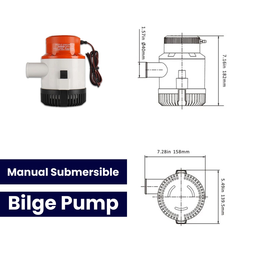 Seaflo SR12214 Bilge Pump 12V 3000 GPH SFBP1-G3000-01