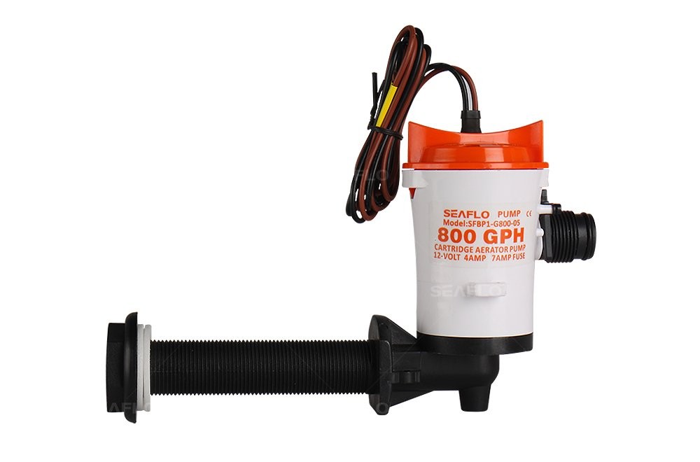 Seaflo Horizontal 90 Degree Diaphragm Pump 12 Volt 800 GPH 4 Amps 3/4'' Outlet SFBP1-G800-05