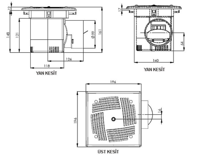 Aircol Spring Ceiling Type Fan / Aspirator 100 m³/h