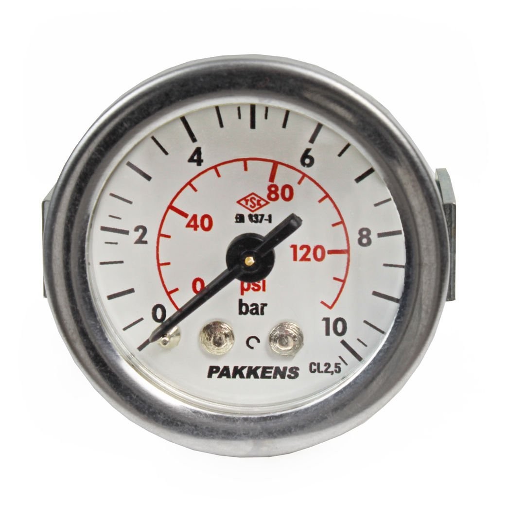 Pakkens 0-10 Bar 40 mm Rear Connection Panel Type Dry Manometer G 1/8 inch