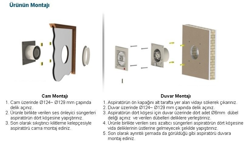 Aircol 120 Toilet, WC and Bathroom Fan / Aspirator 160 m³/h - Aircol 120