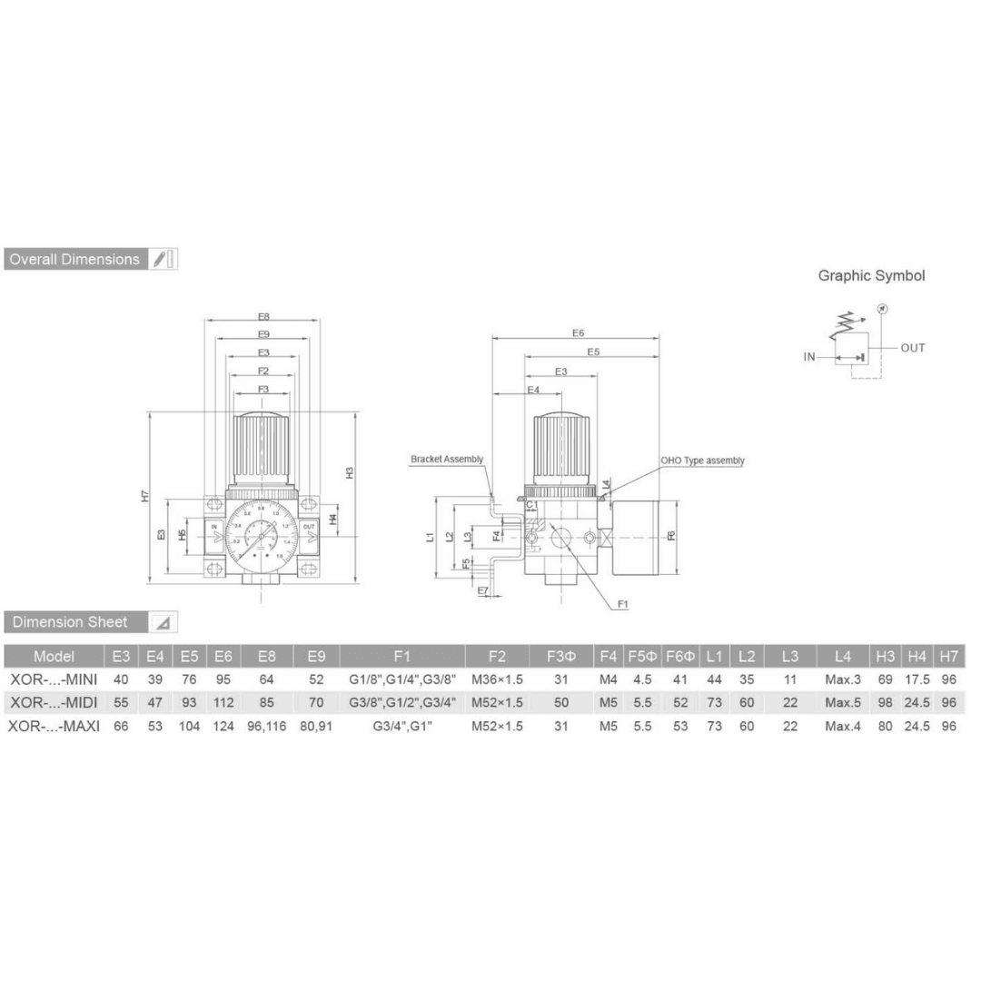 XOR-MINI REGÜLATÖR 0-16 BAR