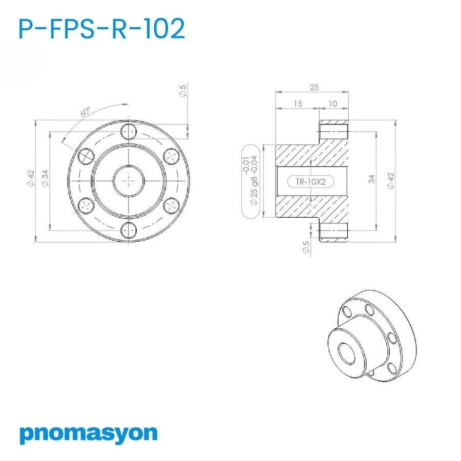 FLANSLI PRİNÇ SOMUN SAG (P-FPS-R)