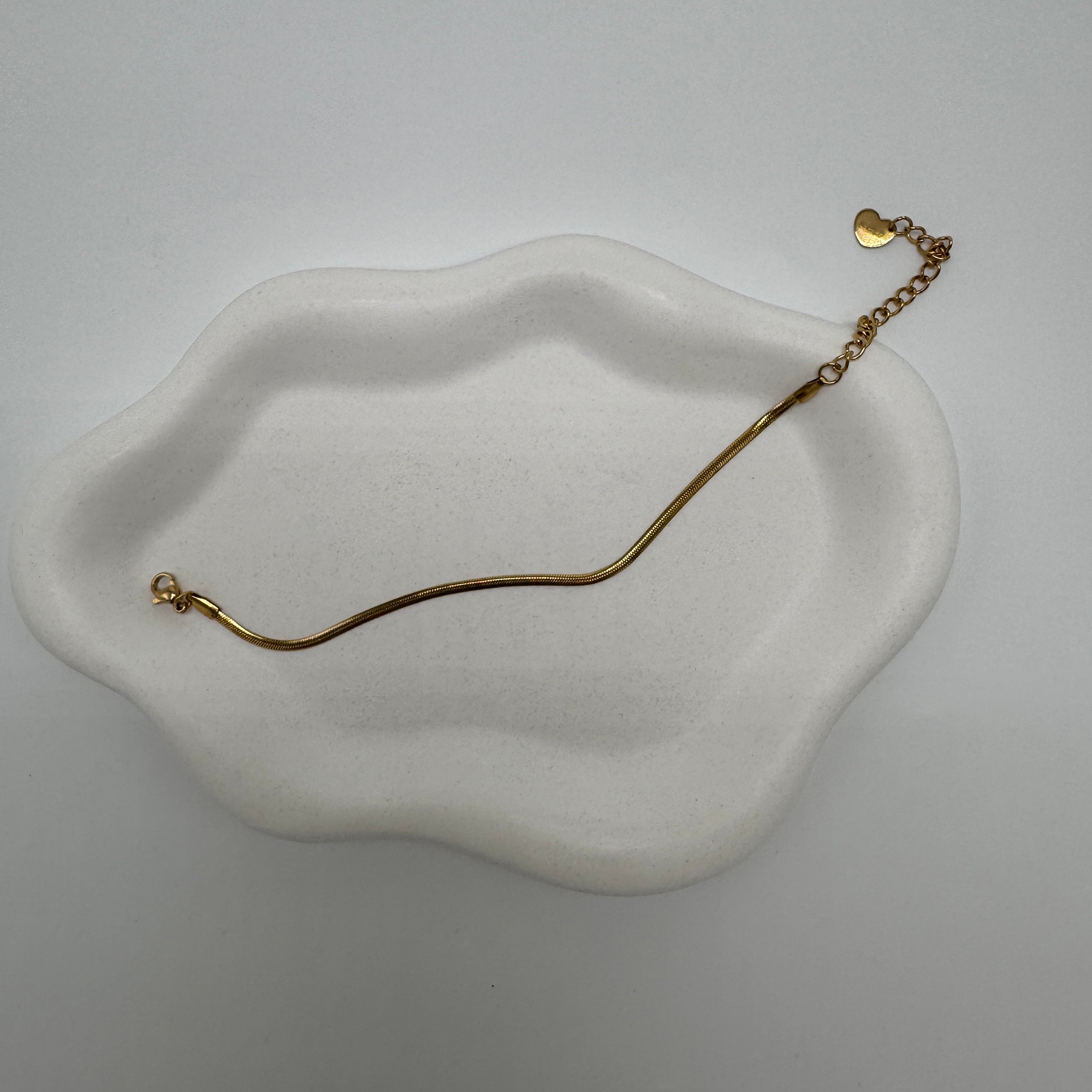 Çelik Gold İtalyan Zincir Unisex Bileklik  - Gold
