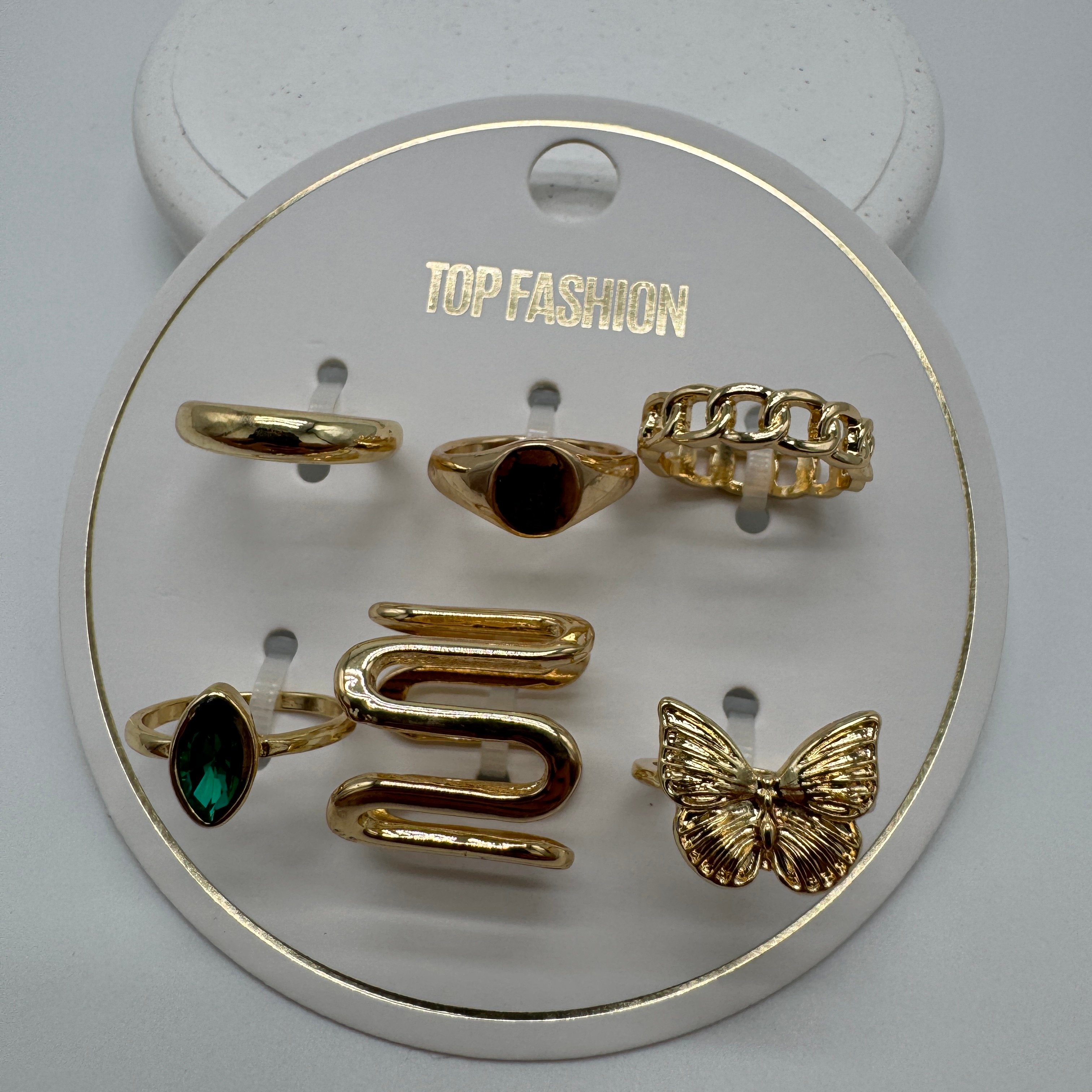 Gold Bijüteri Yüzük Seti 4 - Gold