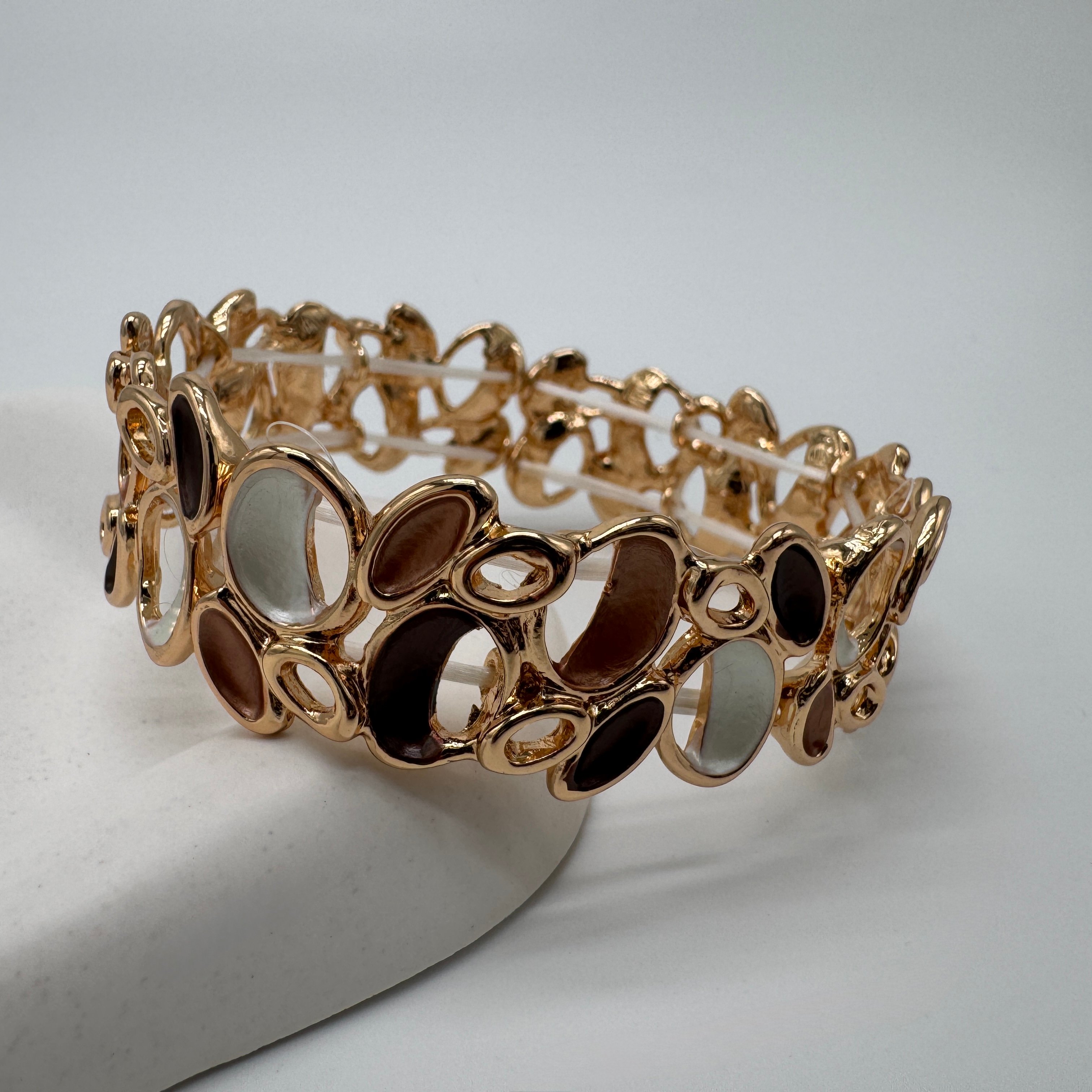 Divine Pulse Özel Seri Amber Bloom Kelepçe Bilezik - Gold