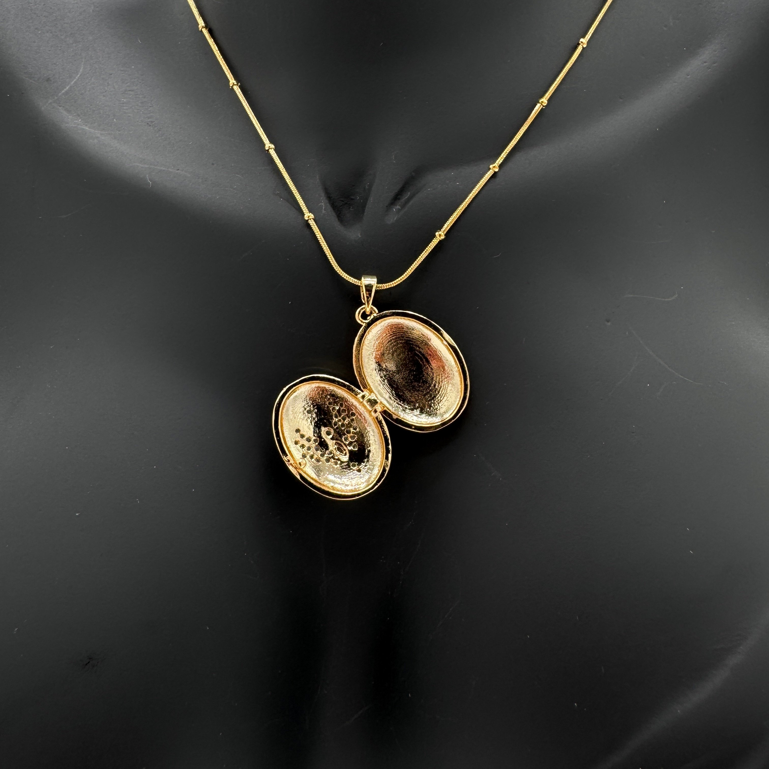 Çelik Gold Zincir Detaylı Arya Kolye  - Gold