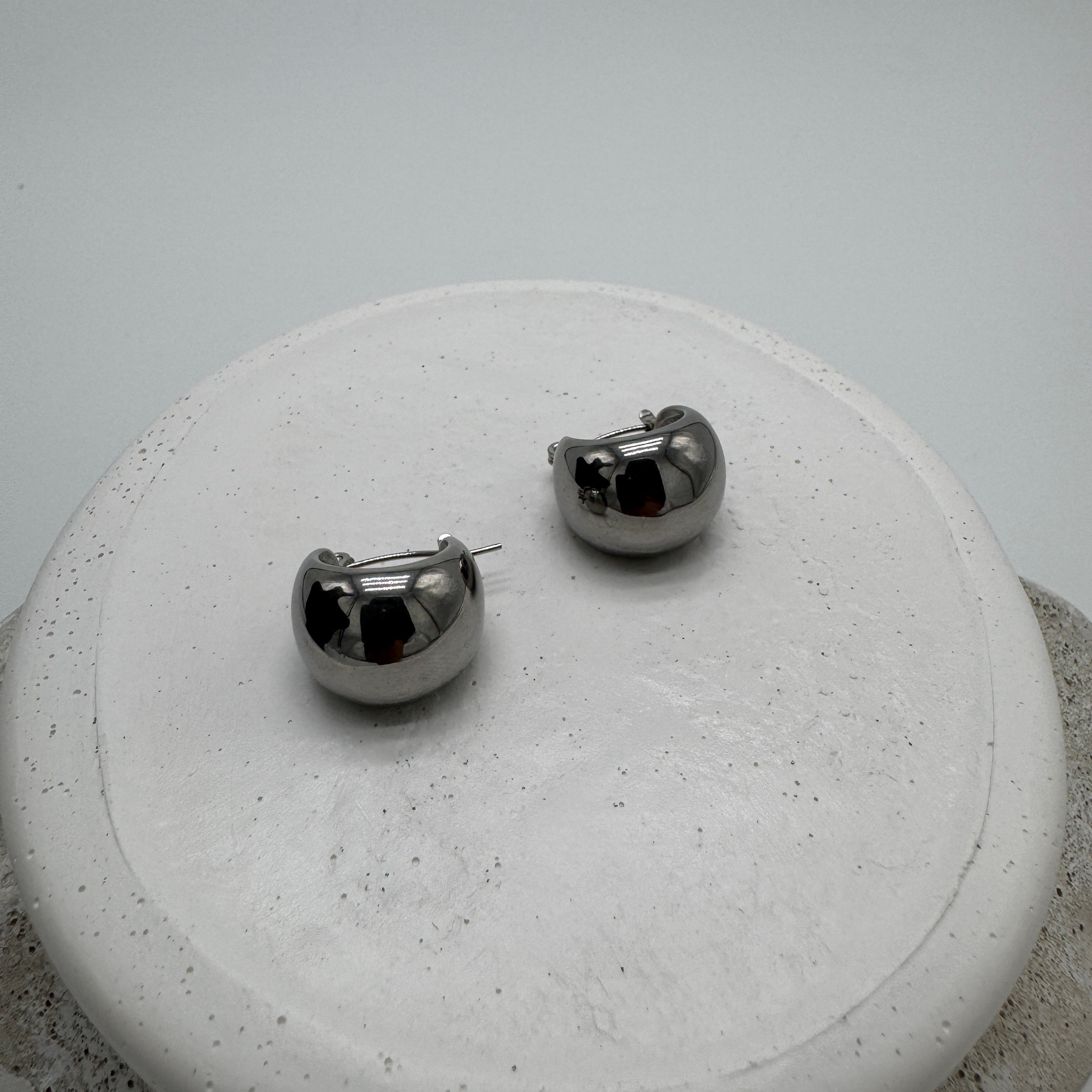 Çelik Silver Vintage Top Halka Model Küpe - Silver