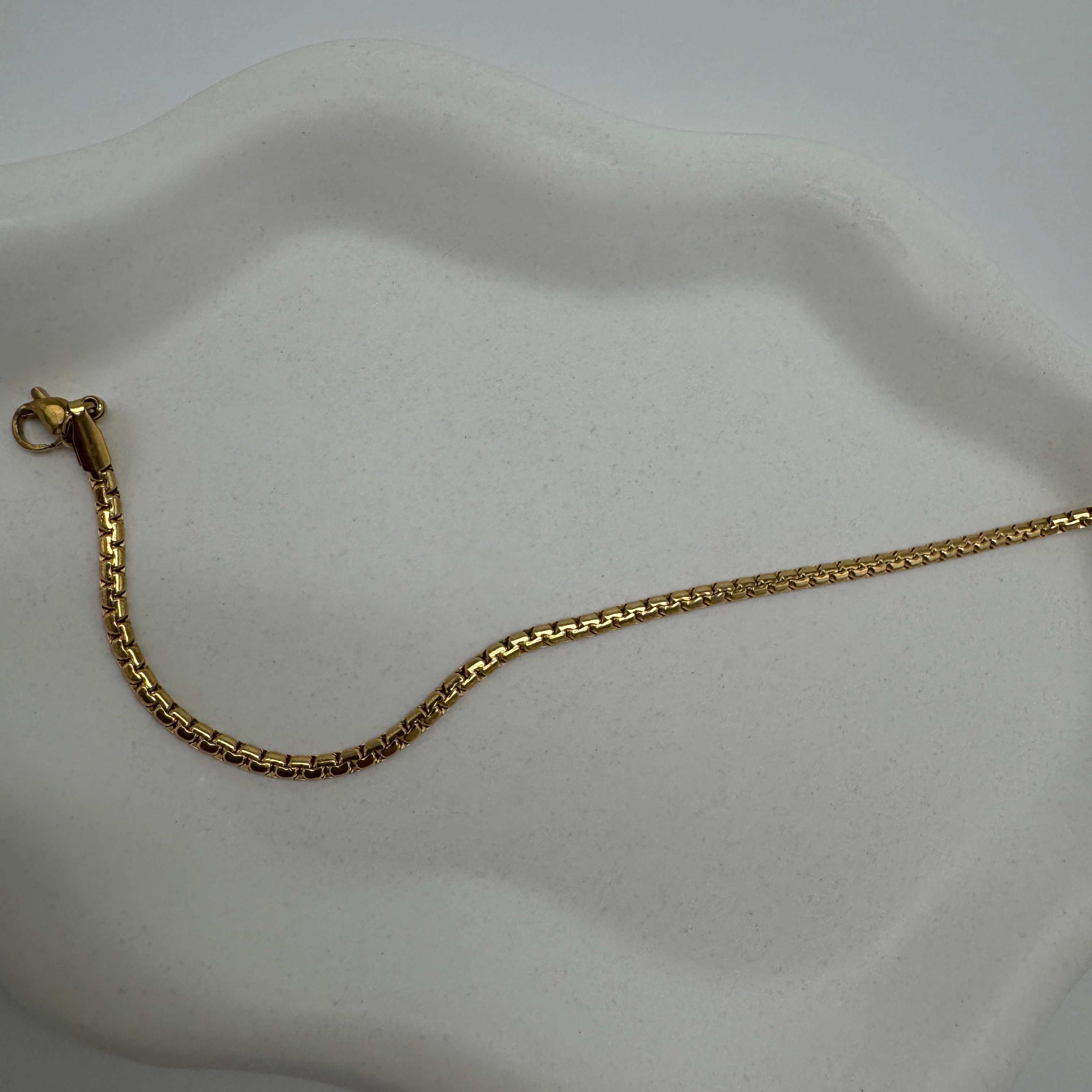 Çelik Gold Unisex İnce Zincir Detay Bileklik - Gold