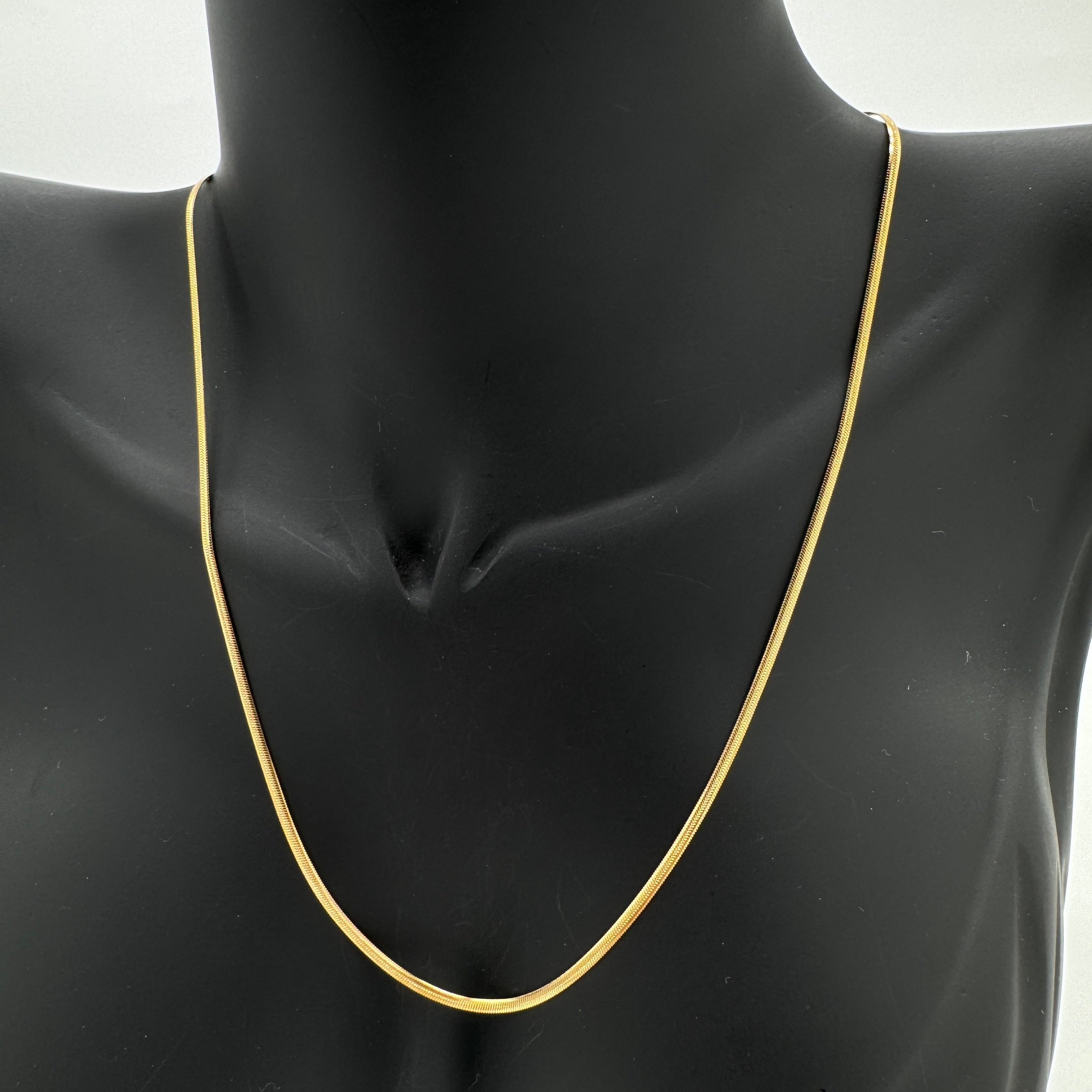 Çelik İnce İtalyan Zincir Unisex Gold Kolye - Gold