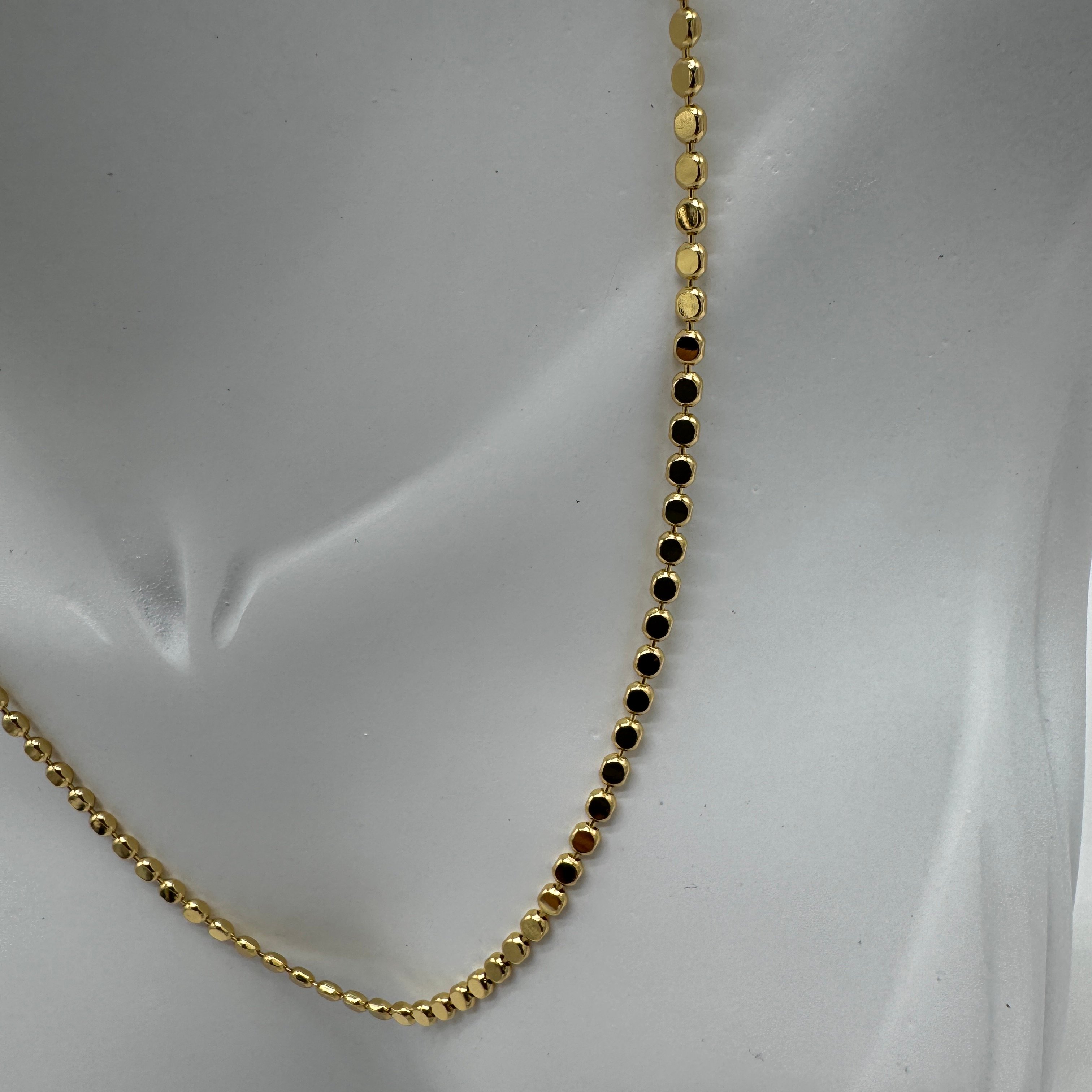 Çelik Gold Ezme Pul Zincir Kolye - Gold
