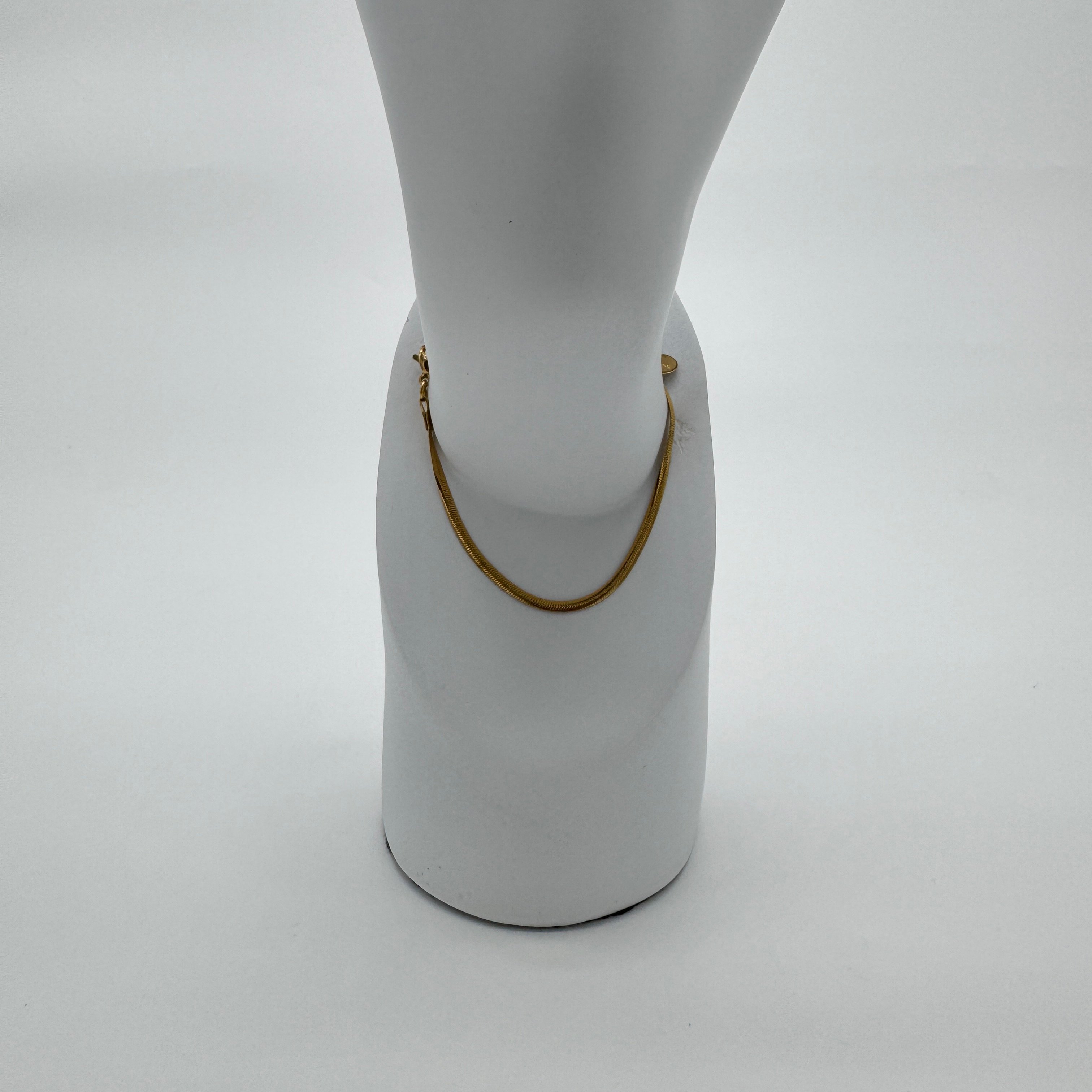 Çelik Gold İtalyan Zincir Unisex Bileklik  - Gold