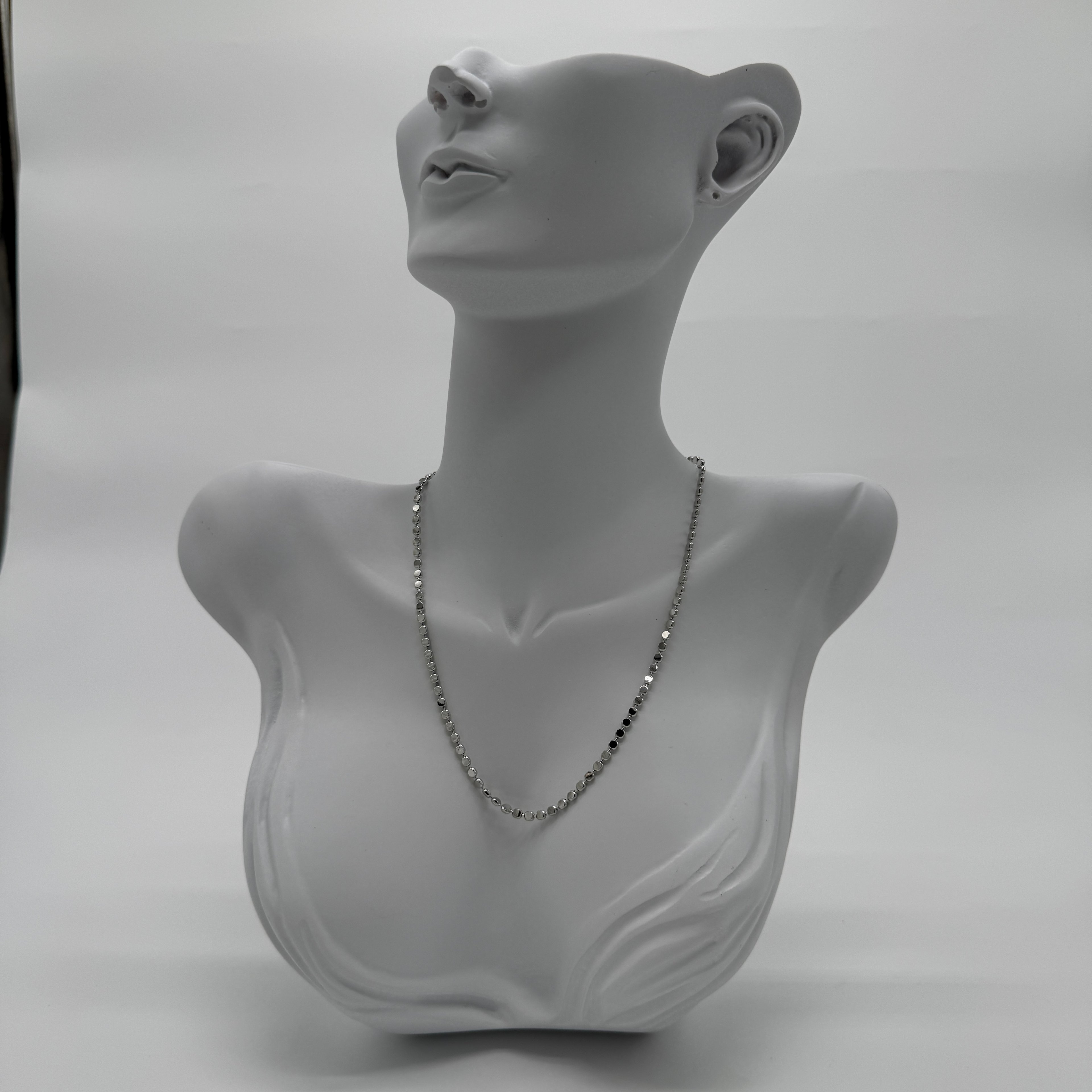 Çelik Silver Ezme Pul Zincir Kolye - Silver