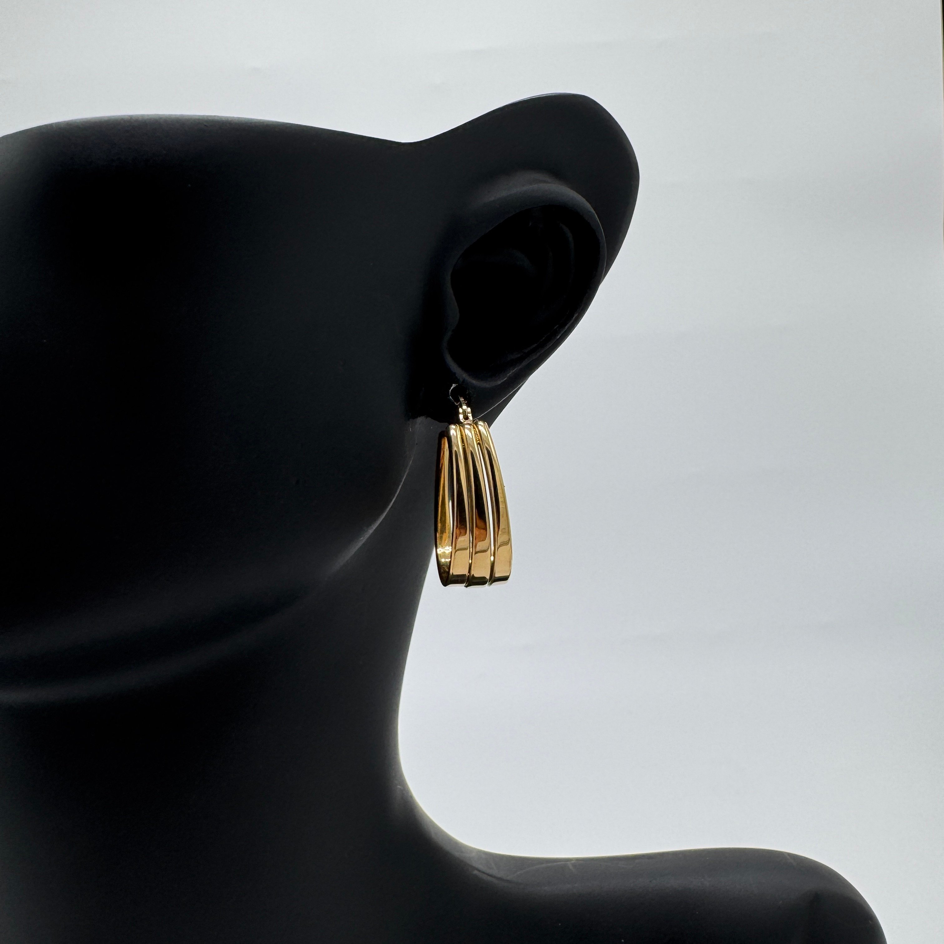Çelik Gold Oval Küpe  - Gold