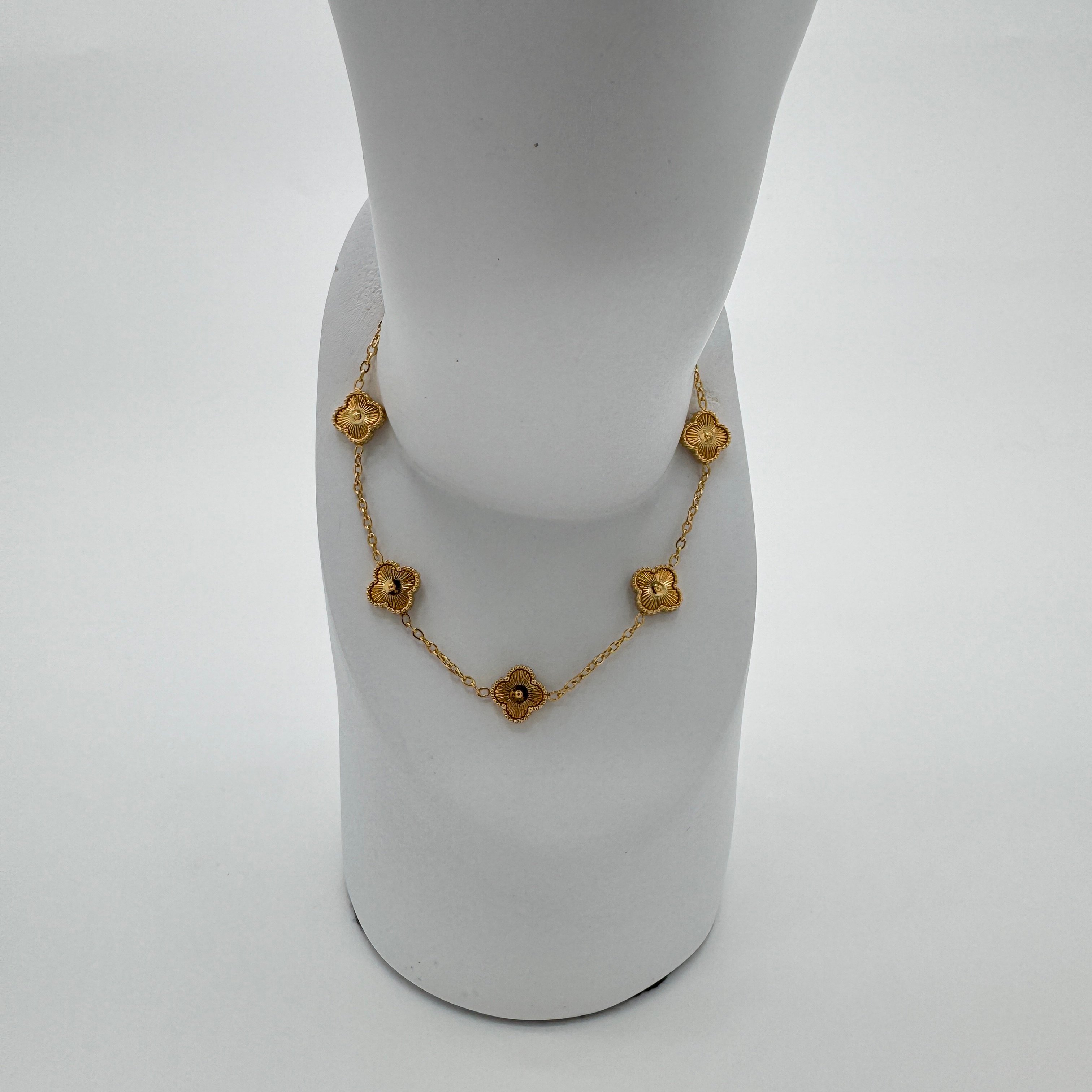Çelik Gold Mini Yonca Detay Trend Bileklik - Gold