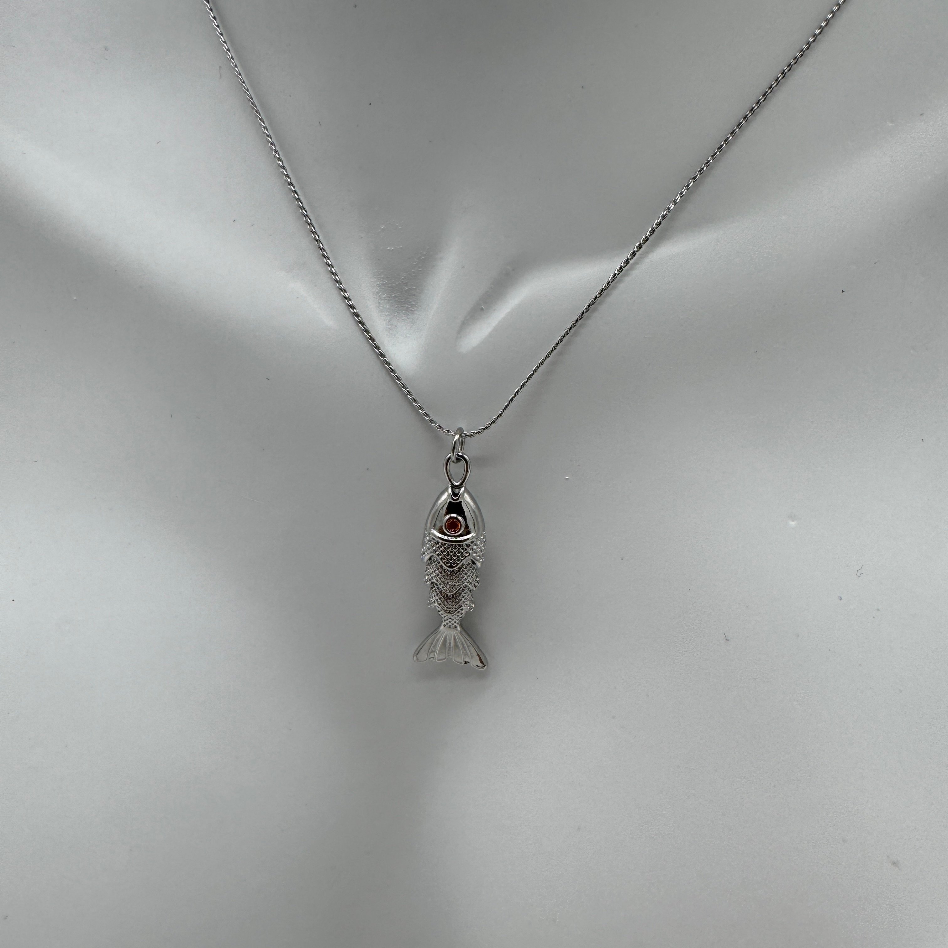 Çelik Silver Balık Kolye  - Silver