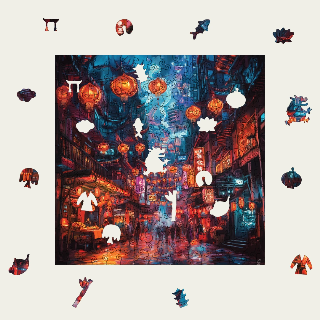 Çin Sokağı Ahşap Puzzle