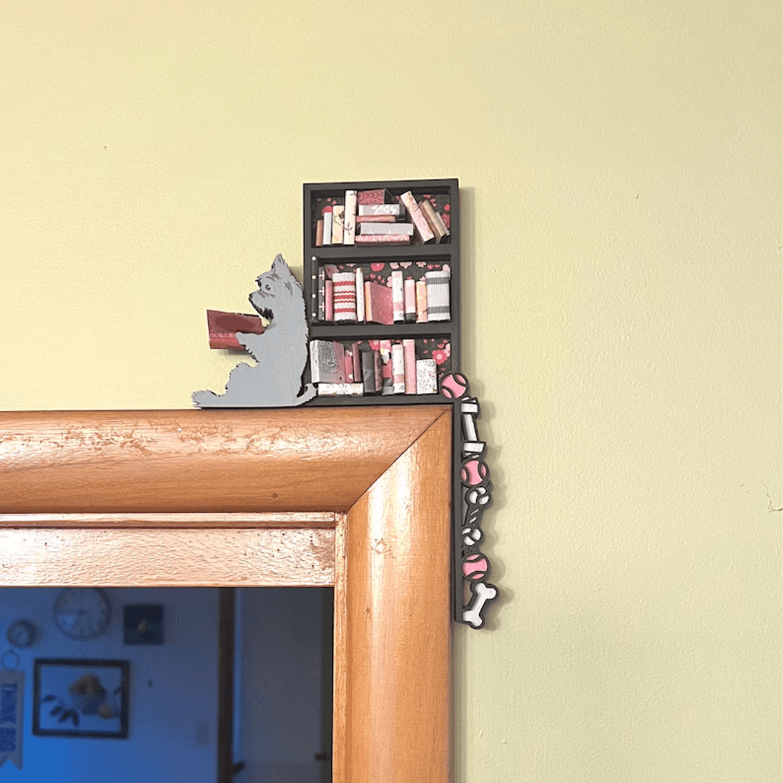 Timber Scent Portal Craft Geek Dog Köşe Mini Ahşap Kitaplık