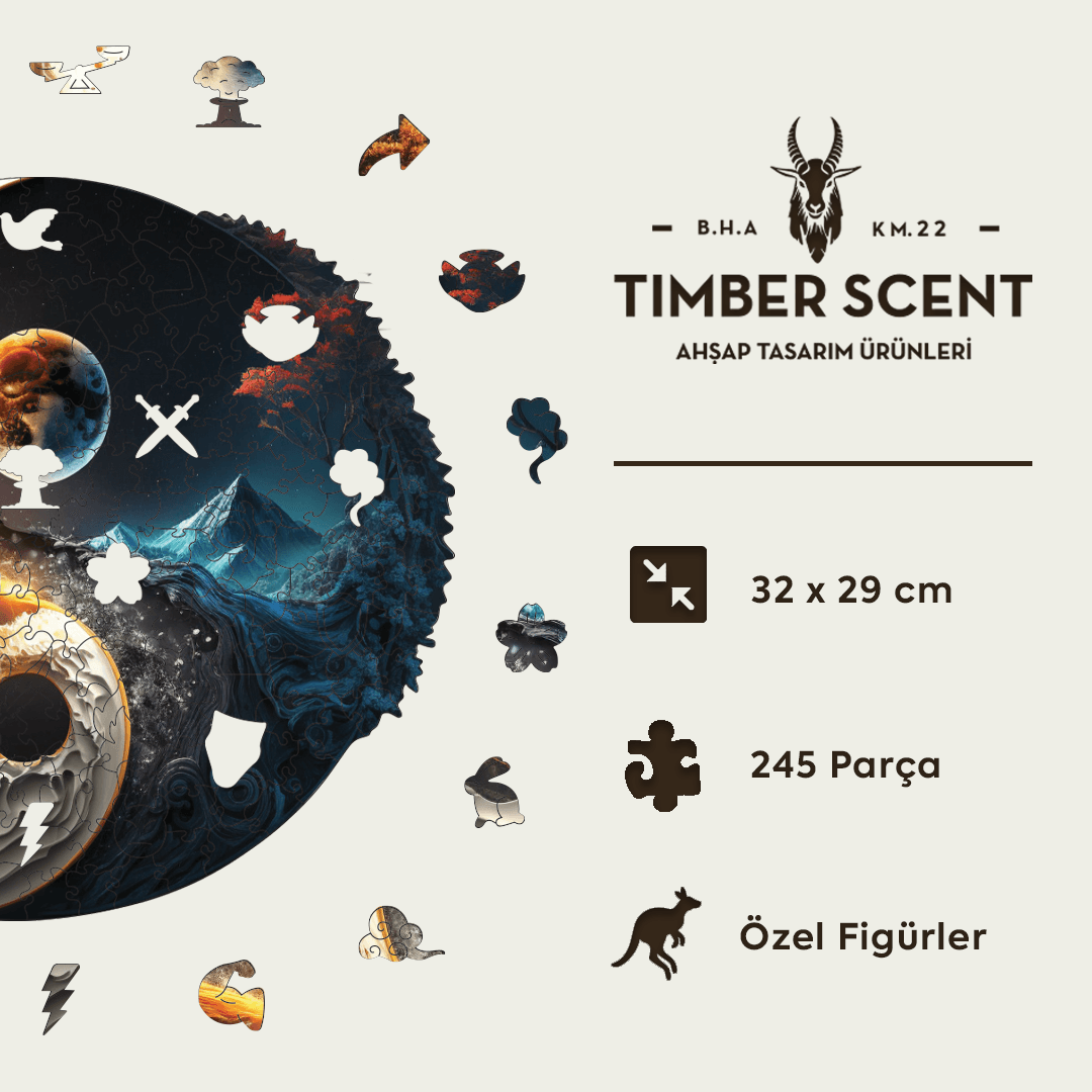 Timber Scent Ying Yang Ahşap Puzzle