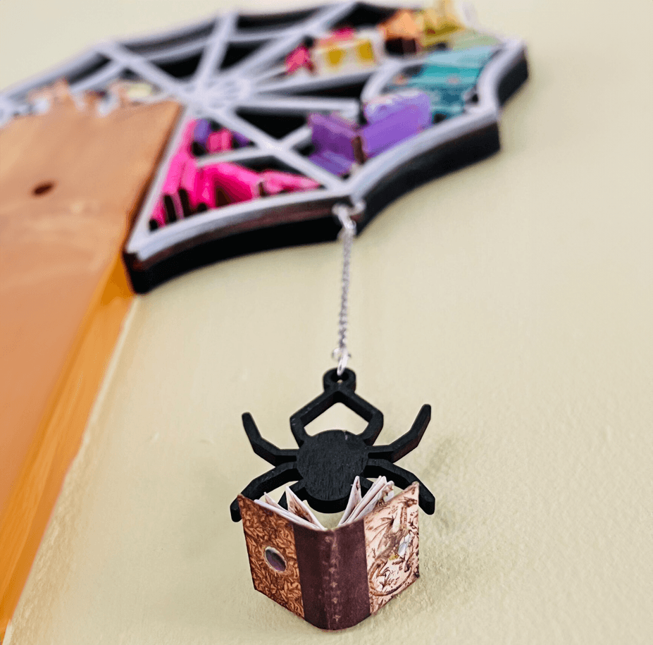 Timber Scent Portal Craft Nerd Spider Köşe Mini Ahşap Kitaplık