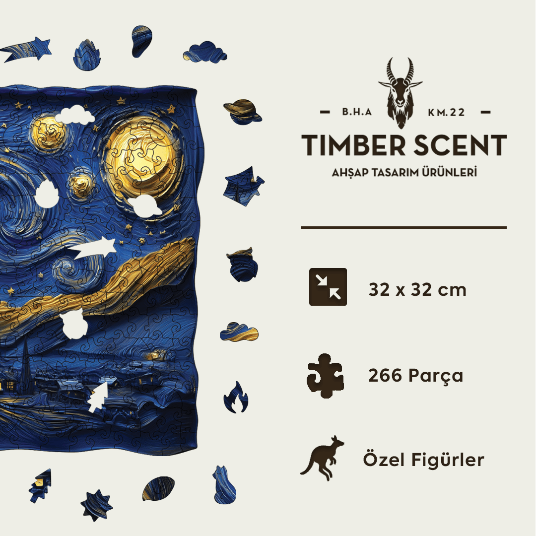 Timber Scent Yıldızlı Gece Ahşap Puzzle