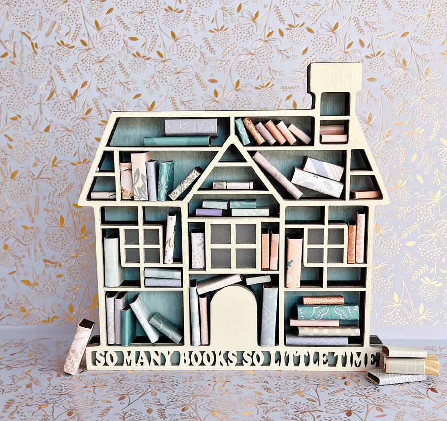 Timber Scent Portal Craft House Bookshelf Mini Ahşap Kitaplık
