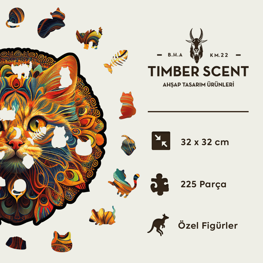 Timber Scent Kedi Ahşap Puzzle