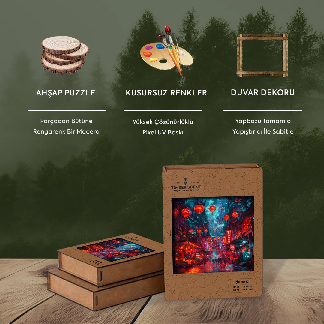 Çin Sokağı Ahşap Puzzle