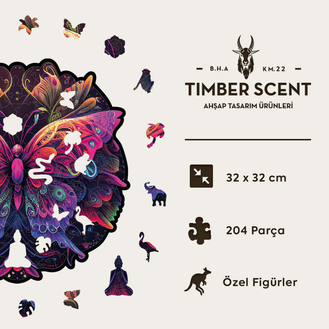 Timber Scent Kelebek Ahşap Puzzle