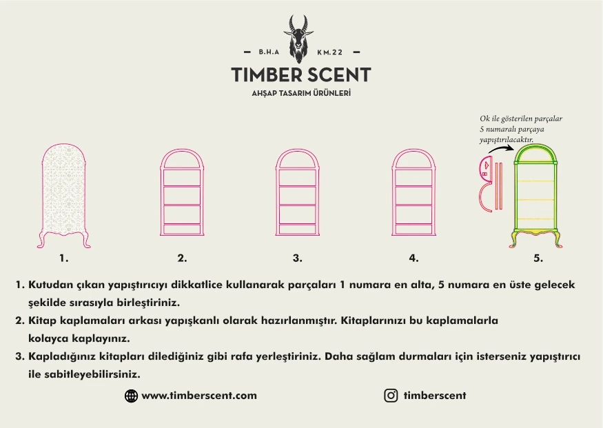 Retro Bookshelf 3D Puzzle Maket - Mini