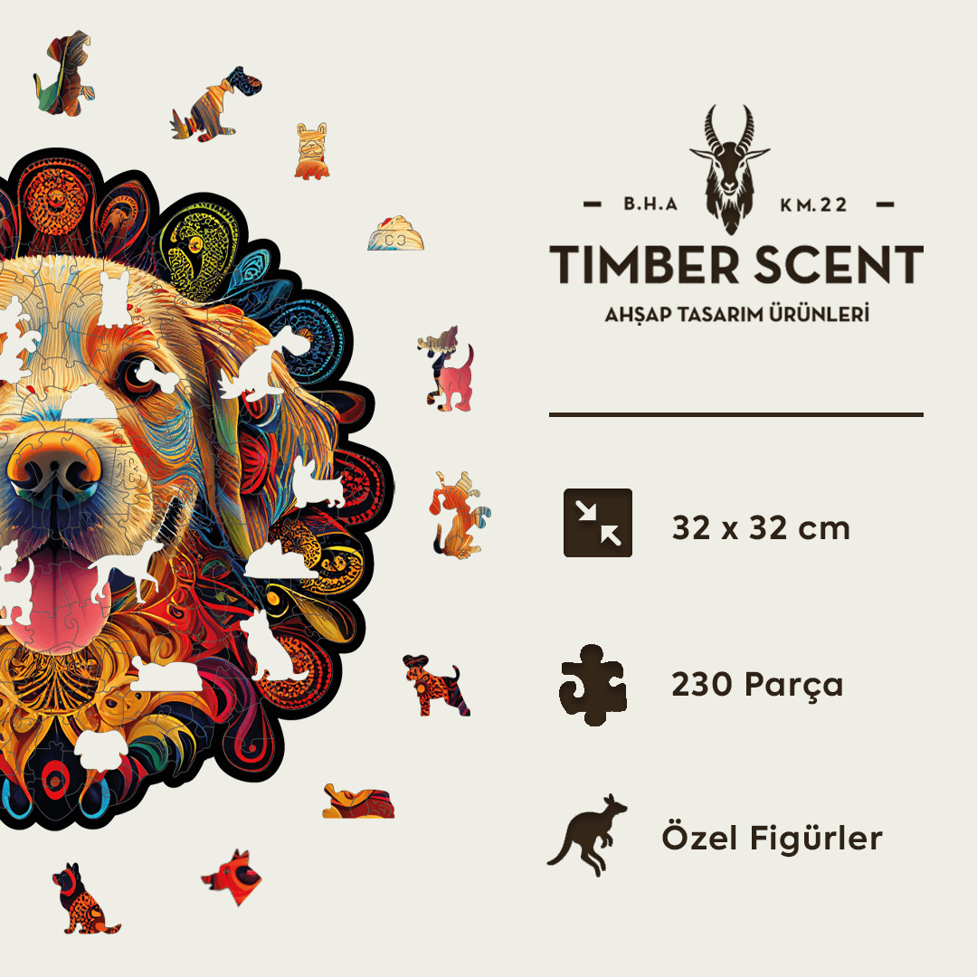 Timber Scent Köpek Ahşap Puzzle