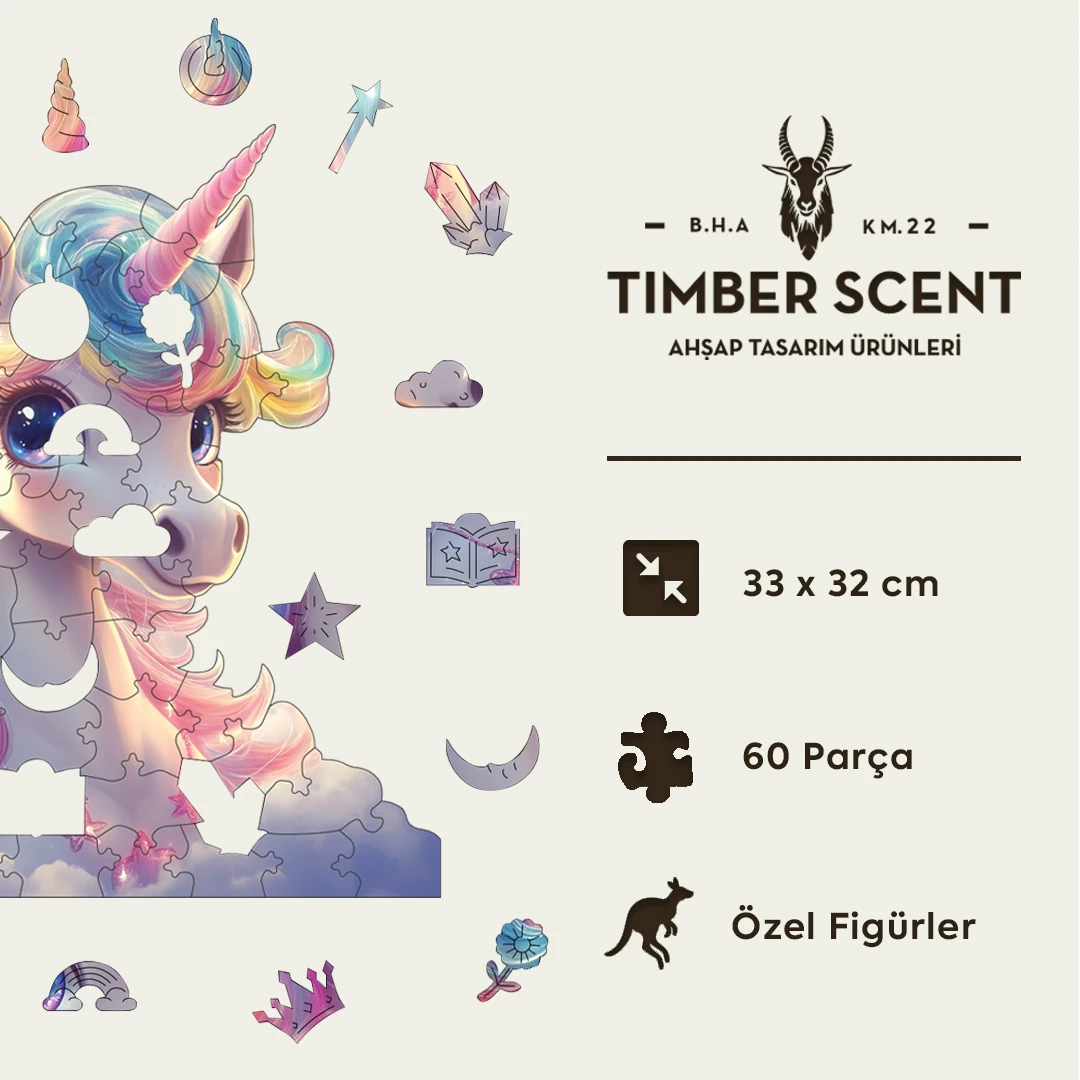 KIDS Unicorn Ahşap Puzzle