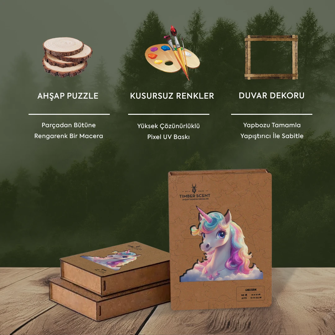 KIDS Unicorn Ahşap Puzzle
