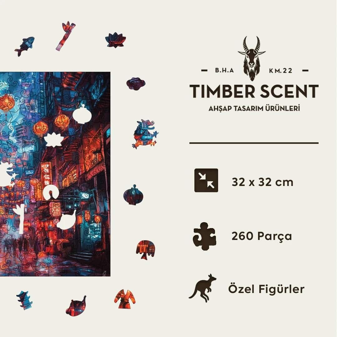 Çin Sokağı Ahşap Puzzle