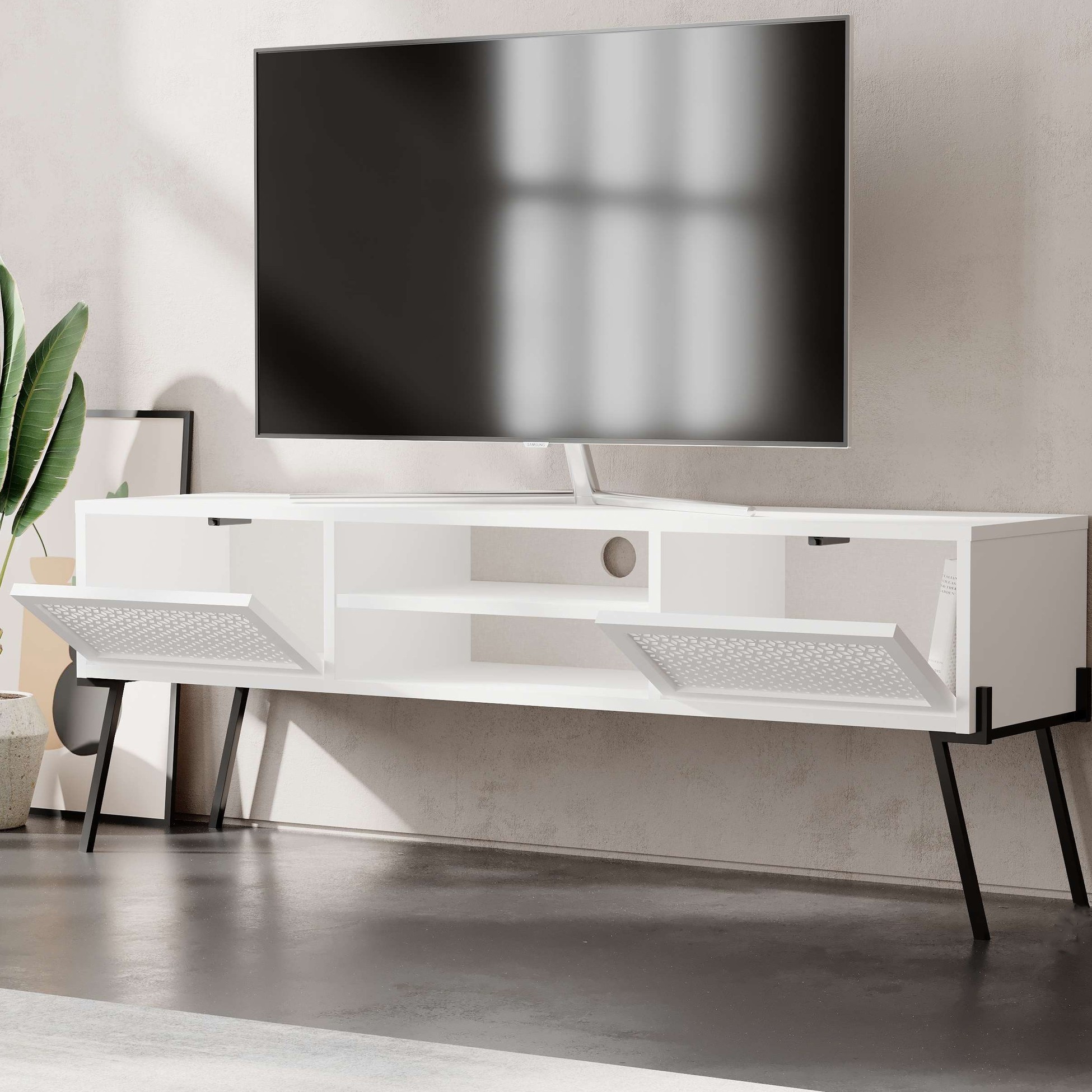 Gora Mirrored Konsol 110cm Light Mocha - White