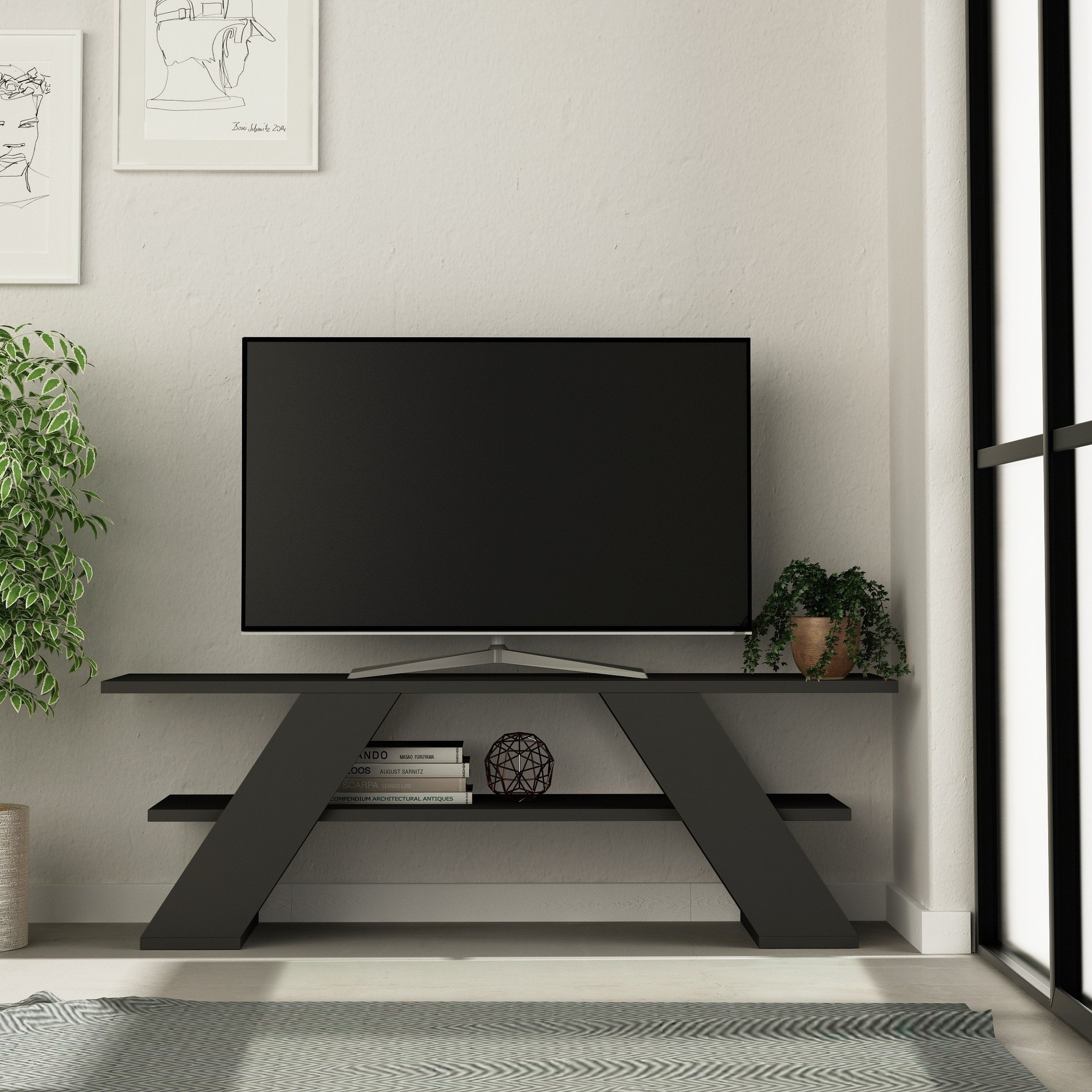 FARFALLA TV STAND - ANTHRACITE - M.TV.14130.3