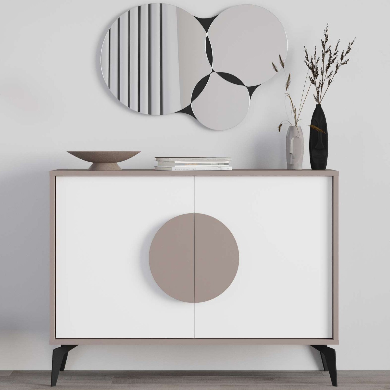 Gora Mirrored Konsol 110cm Bendir - White