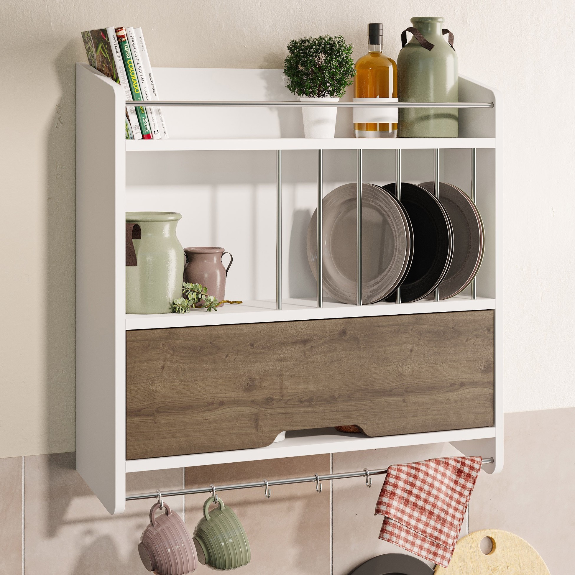 Holi Kitchen Shelf White