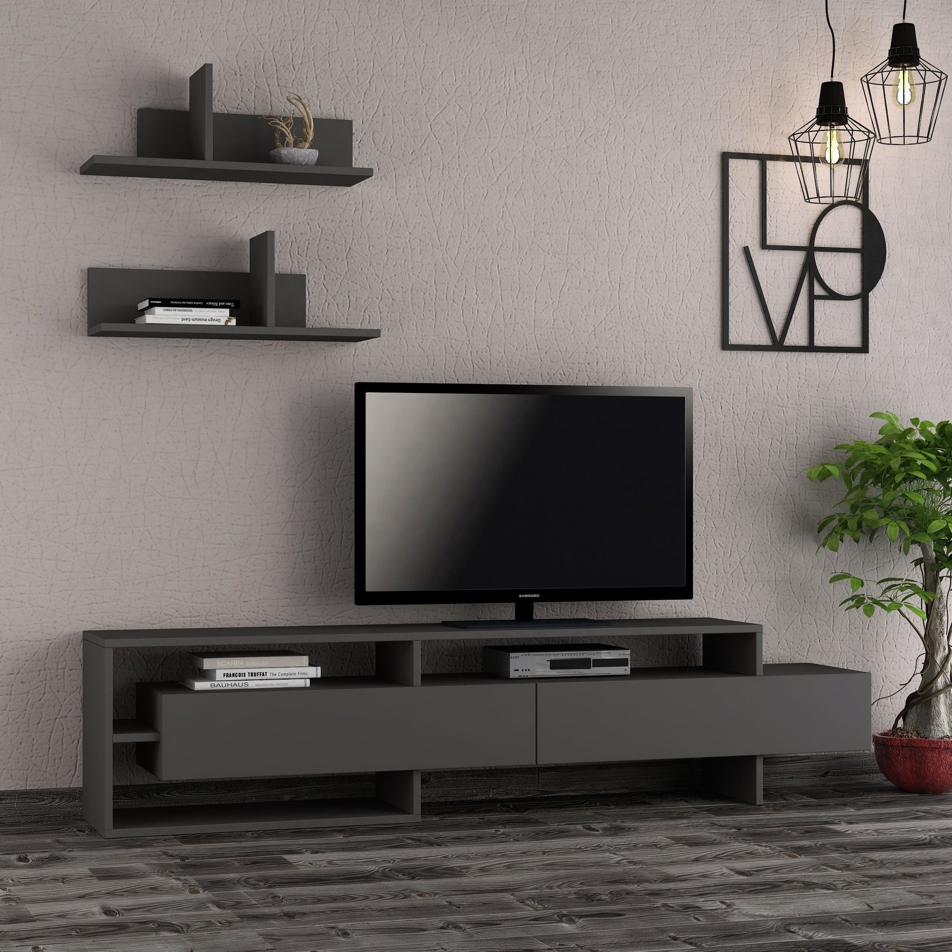 GARA TV UNIT - ANTHRACITE - ANTHRACITE - M.TV.12414.5