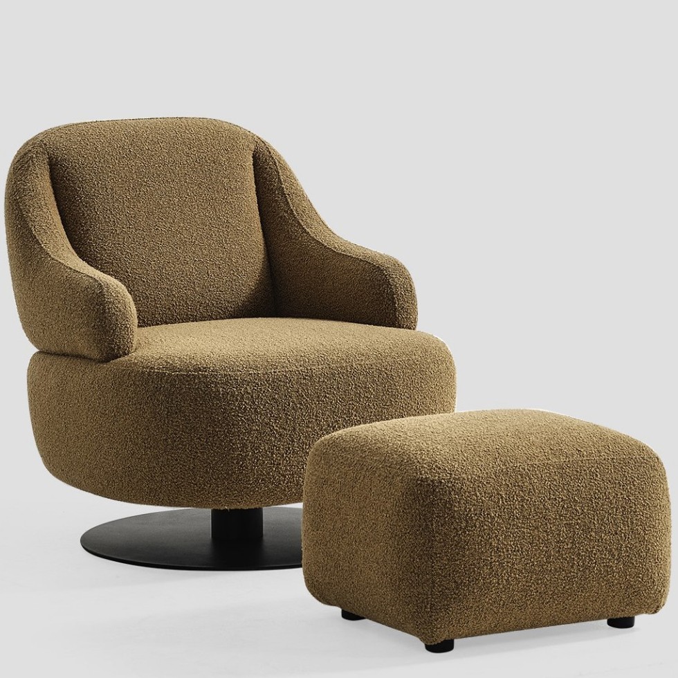 Eva Corner + Tekli Koltuk+ Pouf Set