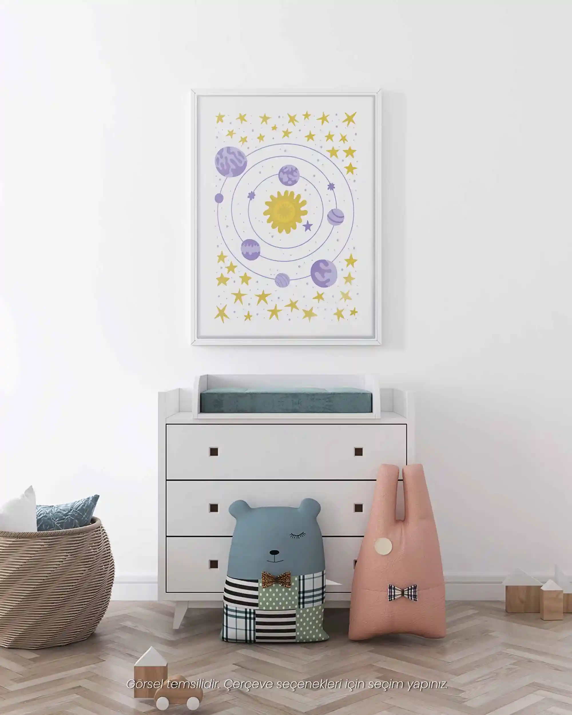 Güneş Sistemi - Çocuk Odası İçin Eğitici Modern Poster