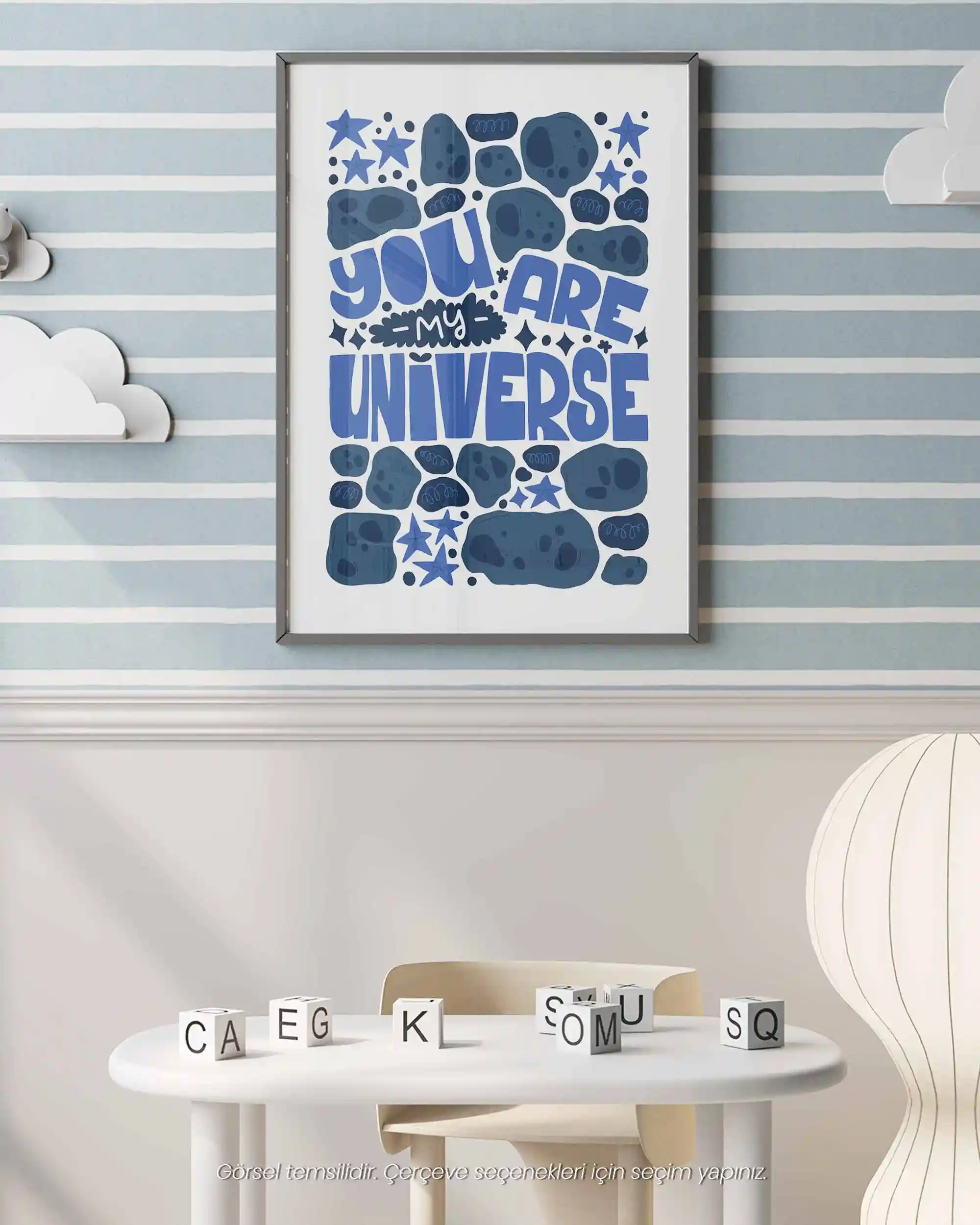 You Are My Universe - Renkli ve Modern Uzay Temalı Çocuk Odası Poster