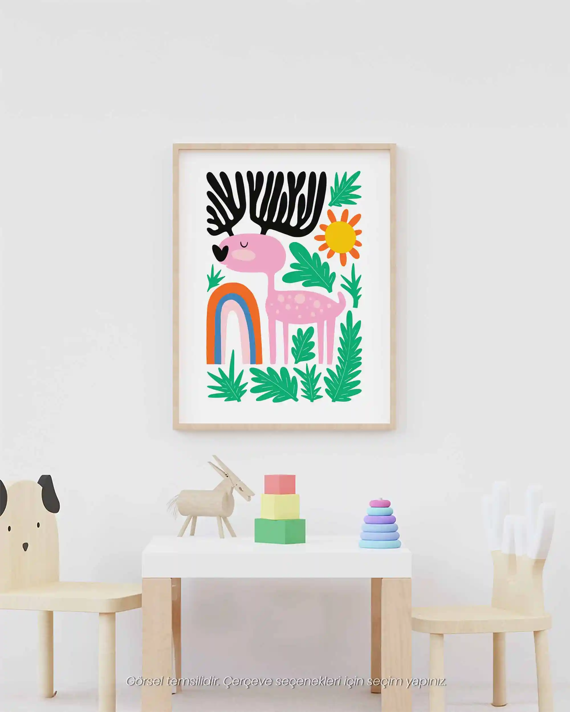 Geyik - Minimal ve Sevimli Çocuk Odası Poster