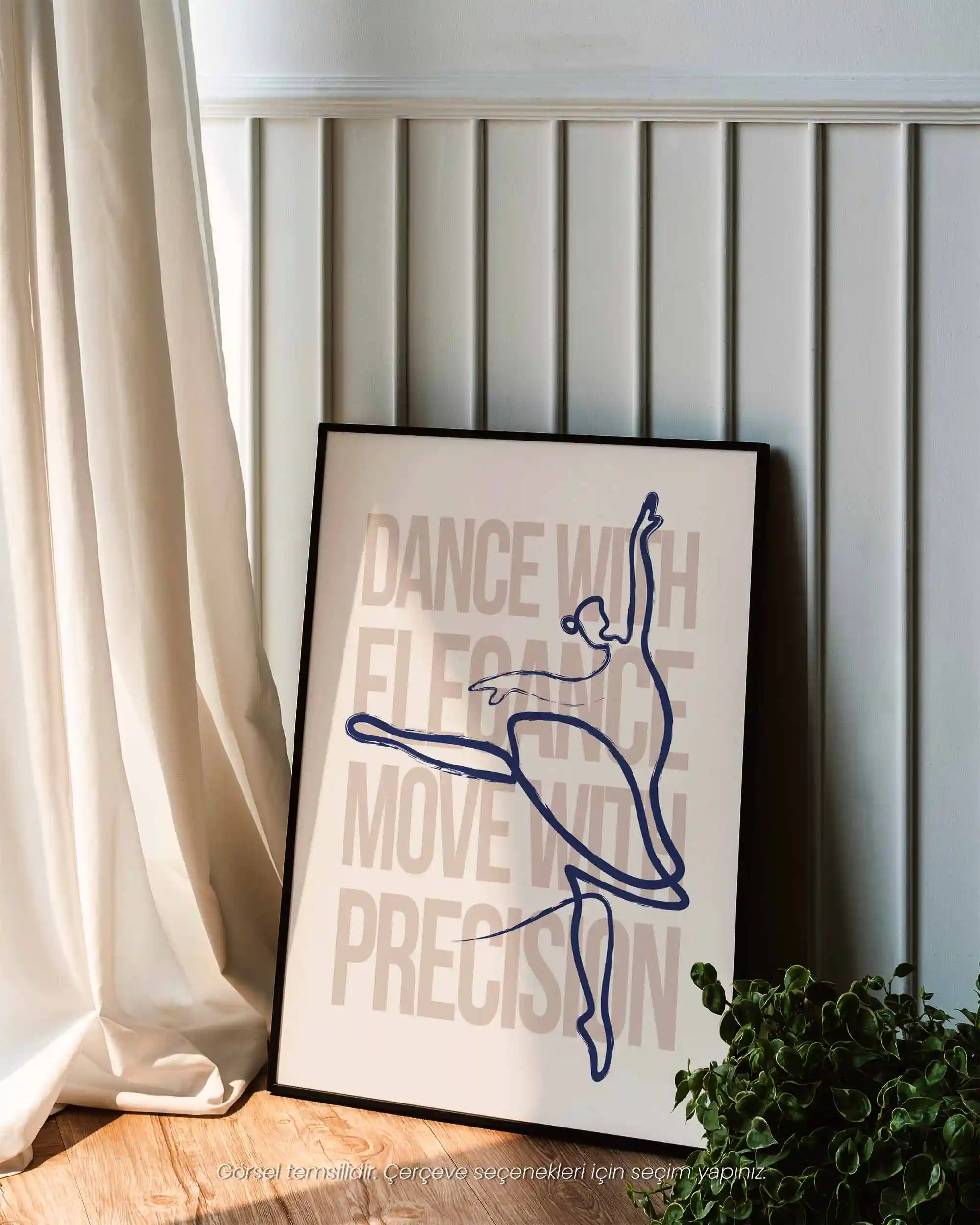 Dance with Elegance - Minimal Line Art & Tipografi Poster