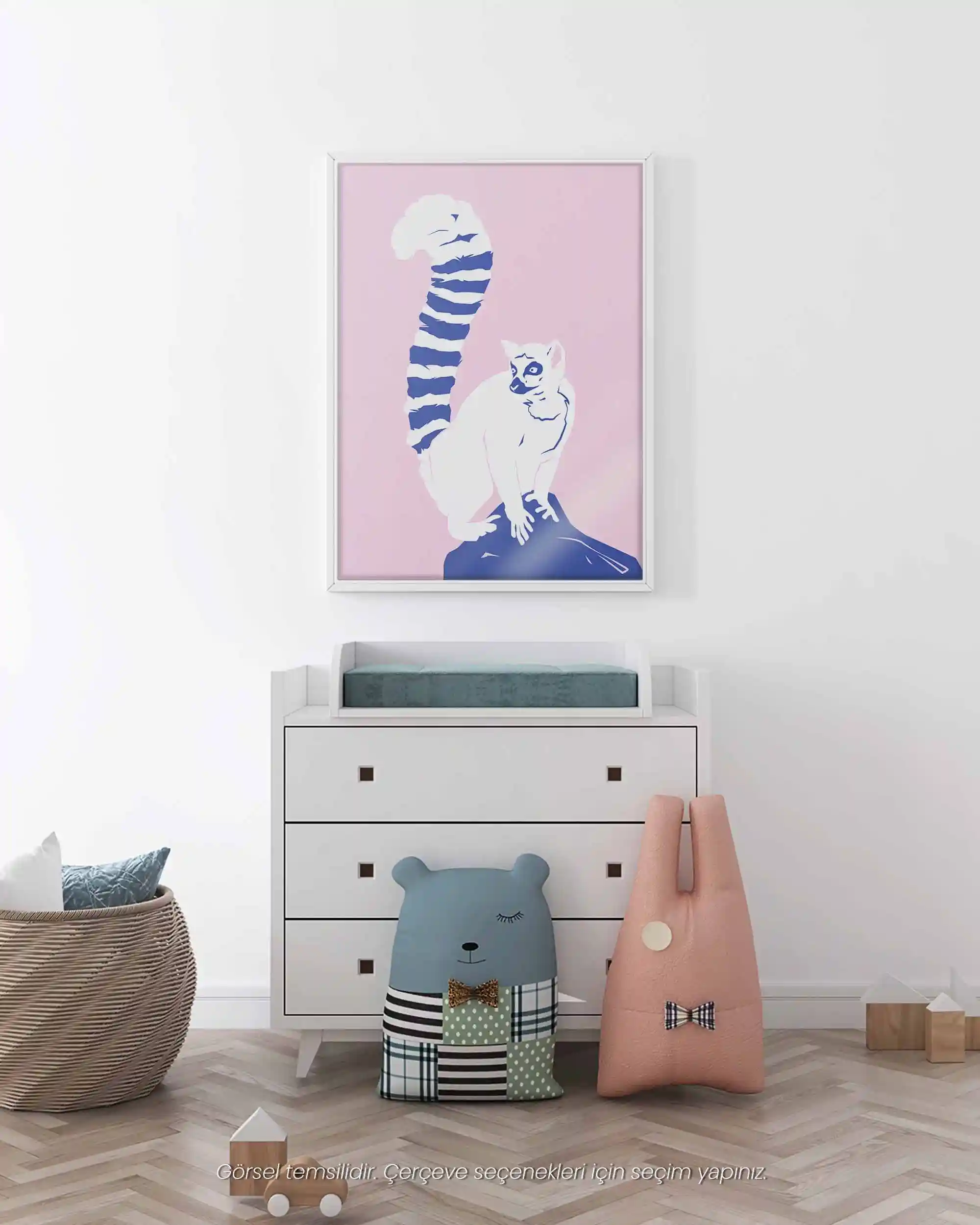 Lemur - Minimal ve Renkli Çocuk Odası Poster
