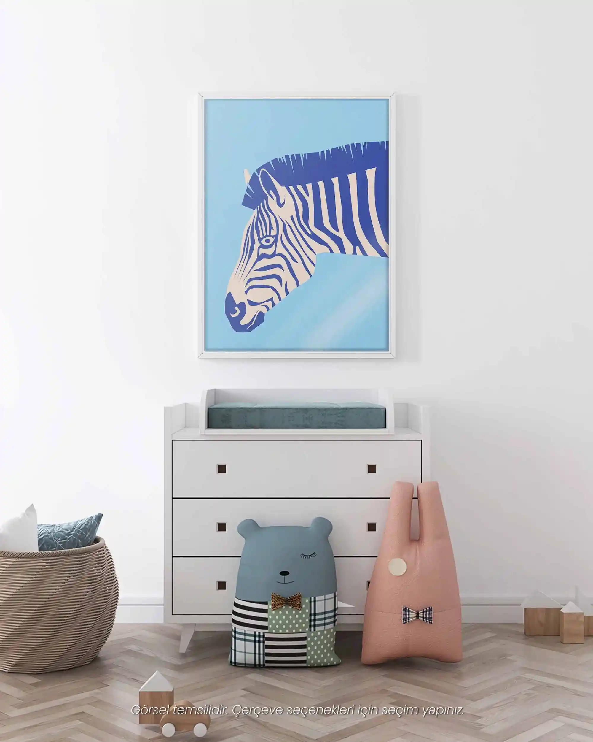 Zebra - Minimal ve Renkli Çocuk Odası Poster