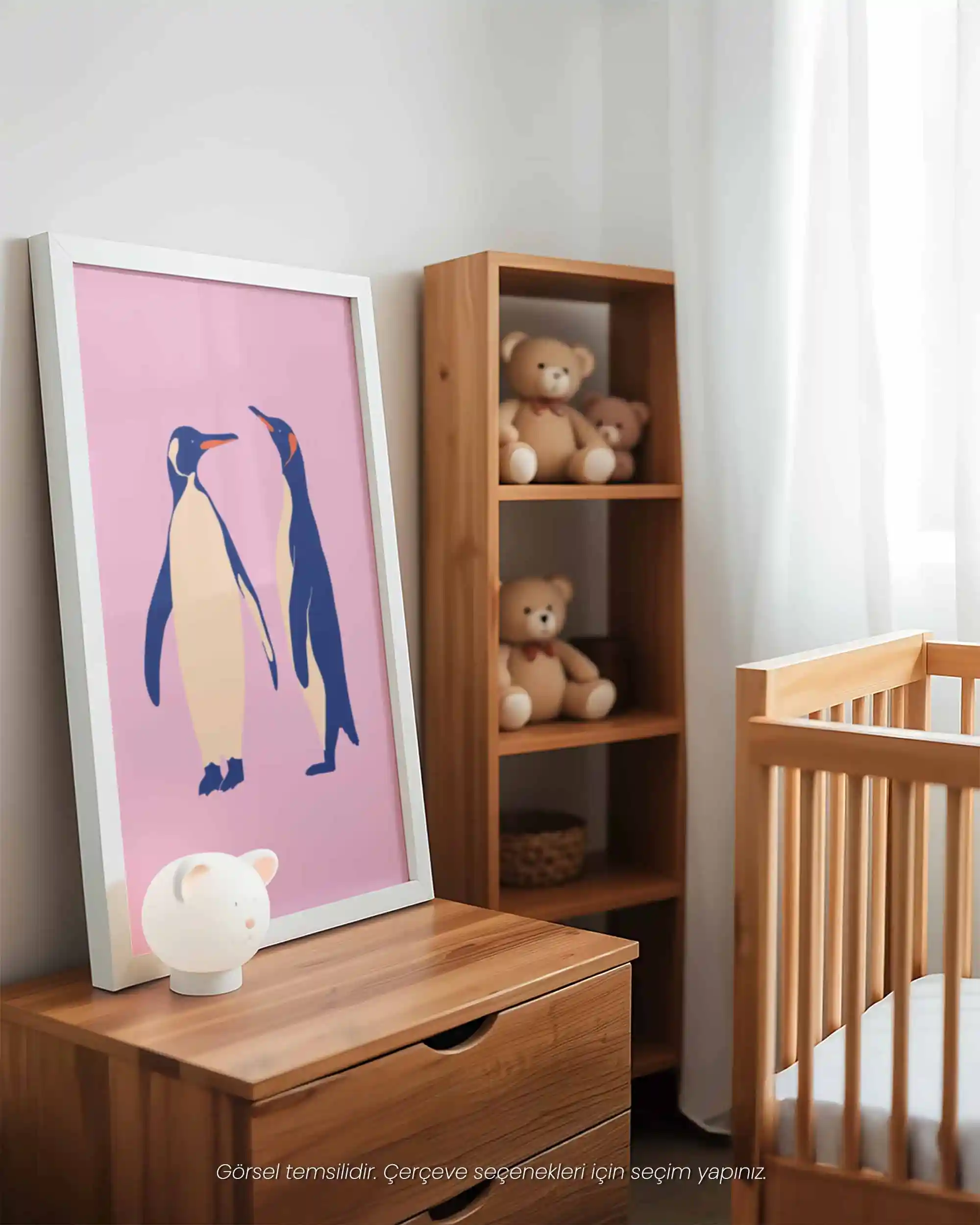 Penguenler - Minimal ve Sevimli Çocuk Odası Poster