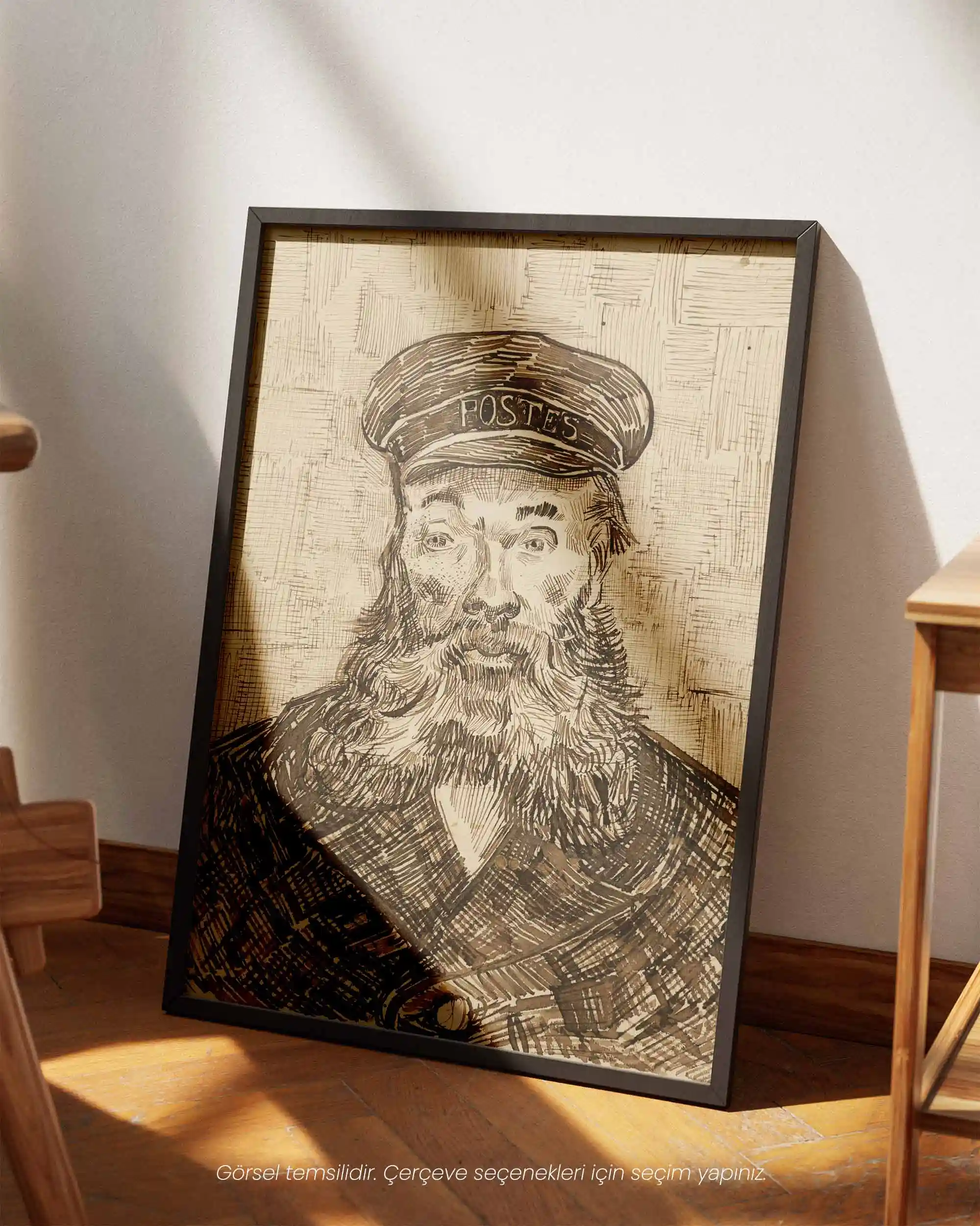 Van Gogh - Joseph Roulin Portresi (1888) Eskiz Sanat Tarihi Poster