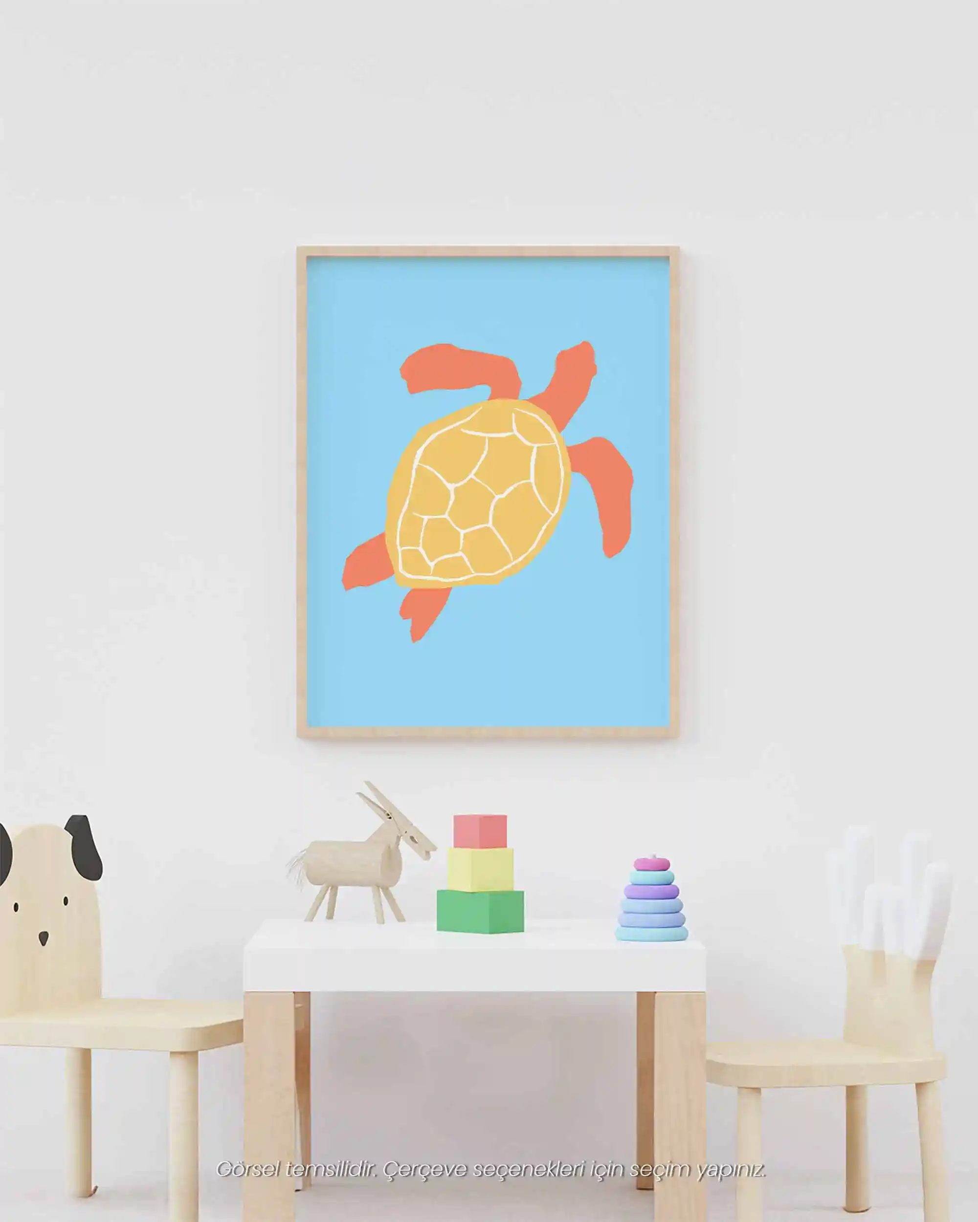 Kaplumbağa - Minimal ve Sevimli Çocuk Odası Poster